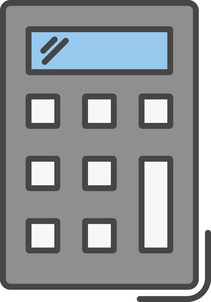 Calculator Line Filled Light Icon vector