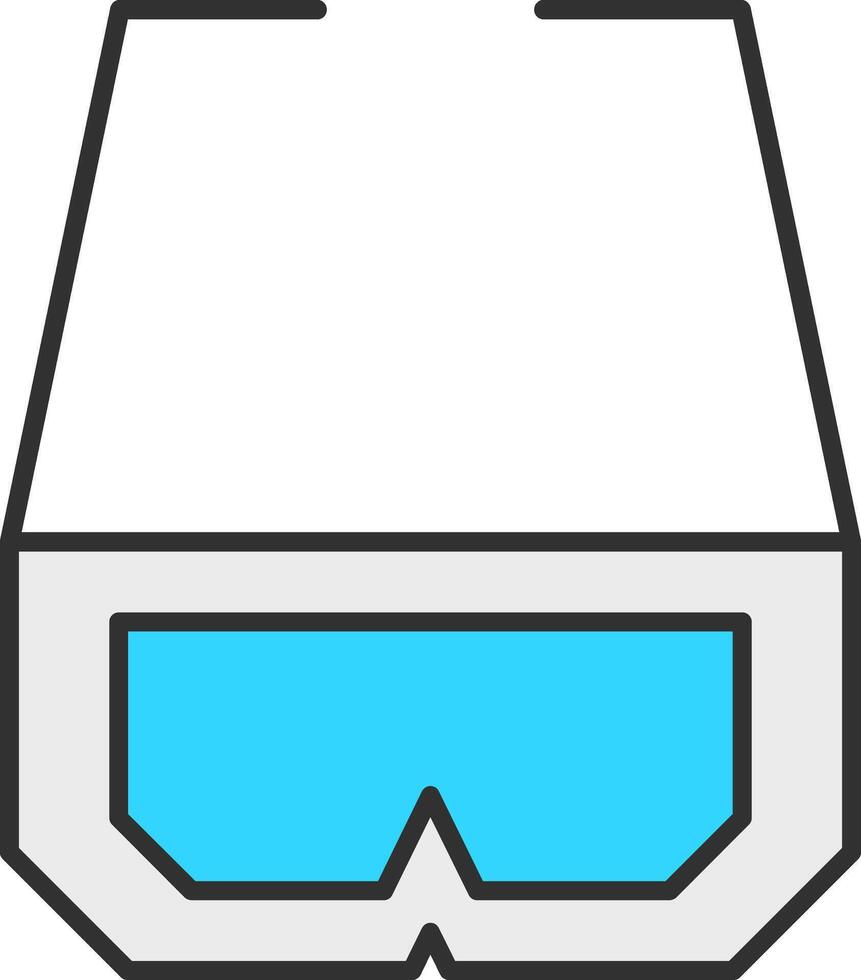 3d Glasses Line Filled Light Icon vector
