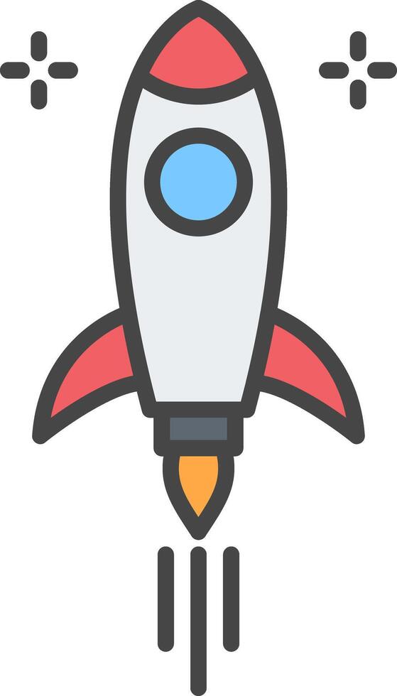 Rocket Line Filled Light Icon vector