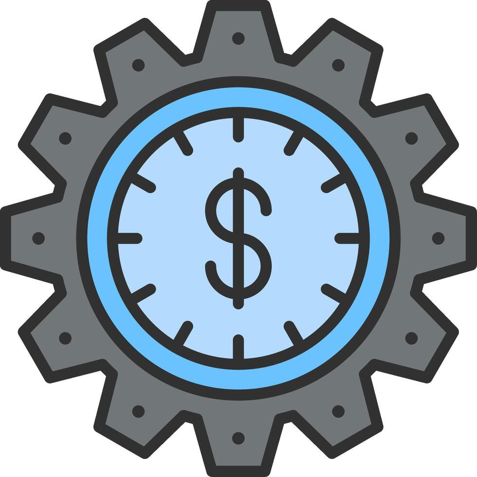 Time Is Money Line Filled Light Icon vector