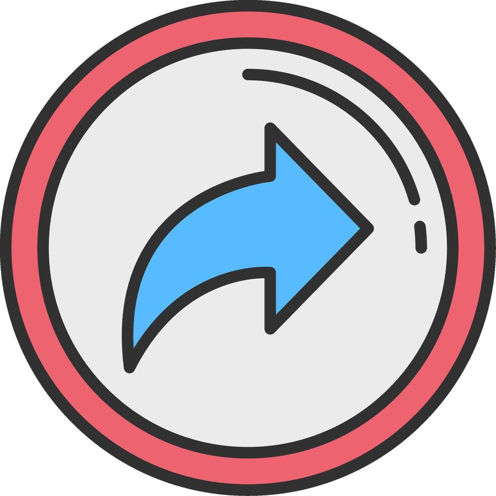 Forward Line Filled Light Icon vector
