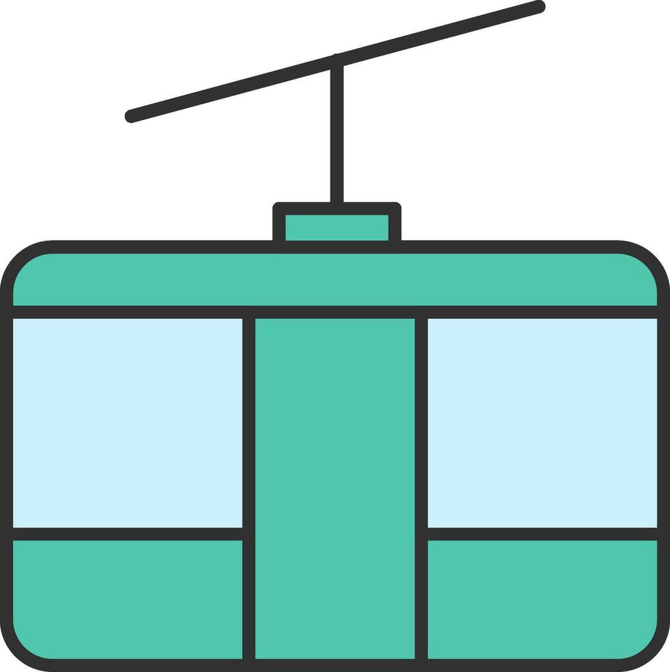Cableway Line Filled Light Icon vector