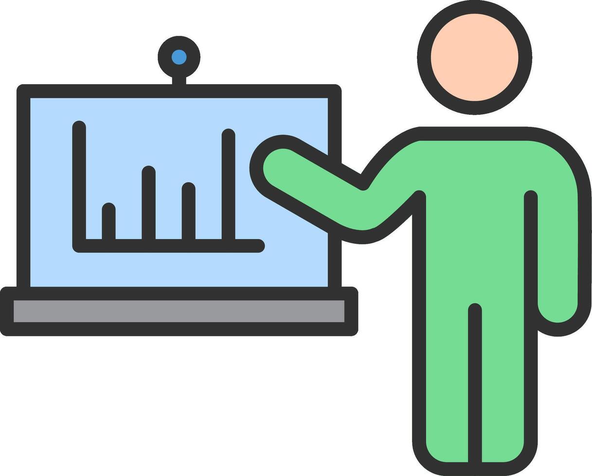 Presentation Line Filled Light Icon vector