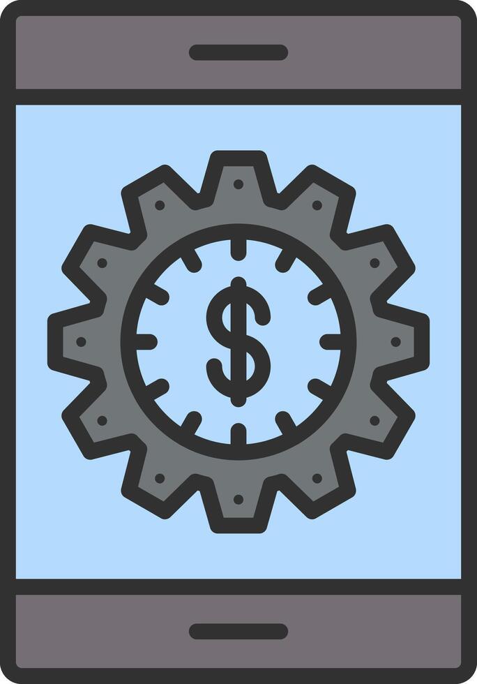 Online Business Line Filled Light Icon vector