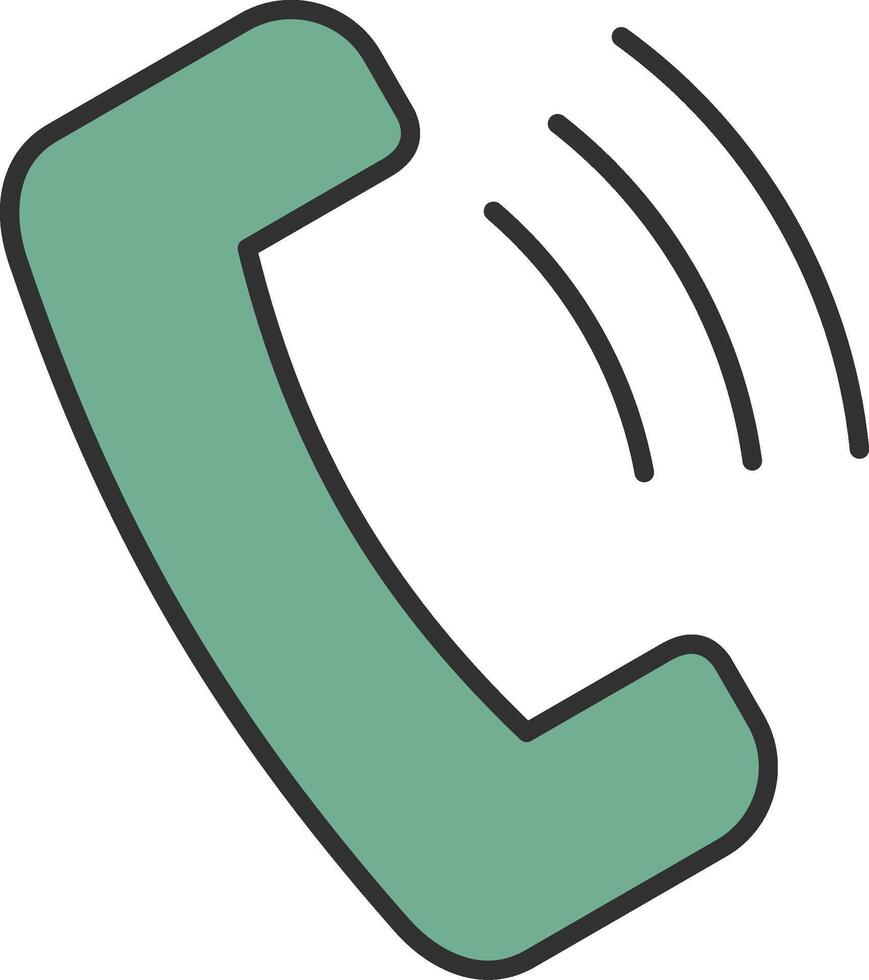 Phone Call Line Filled Light Icon vector