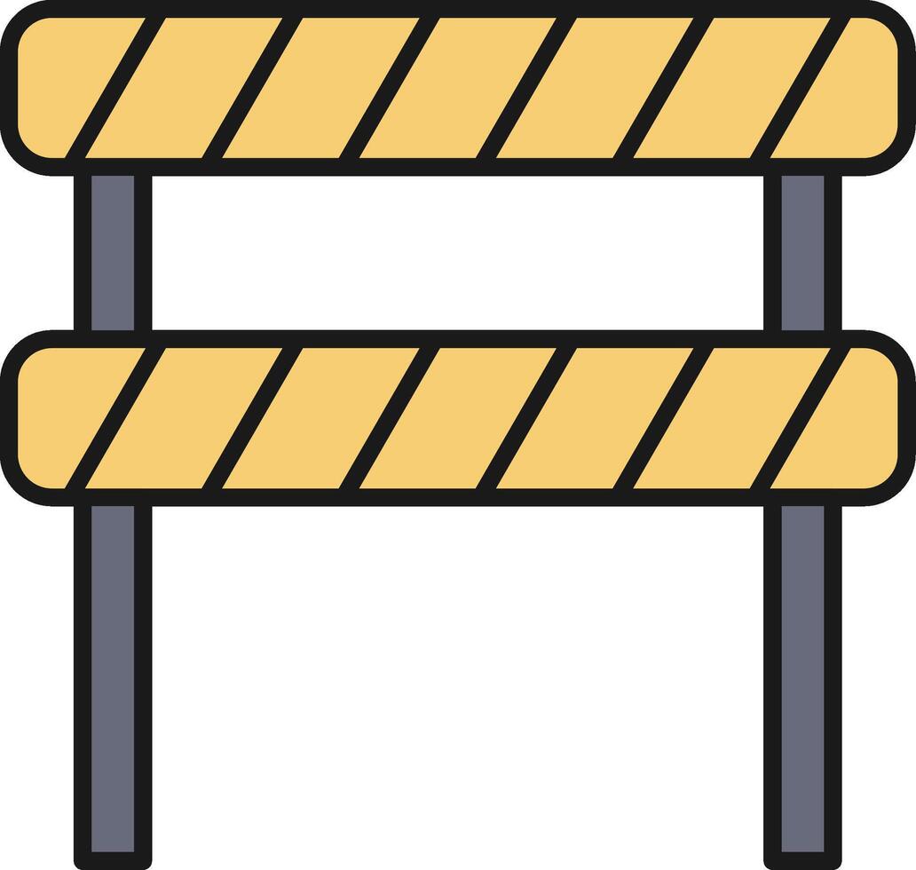 Road Block Line Filled Light Icon vector