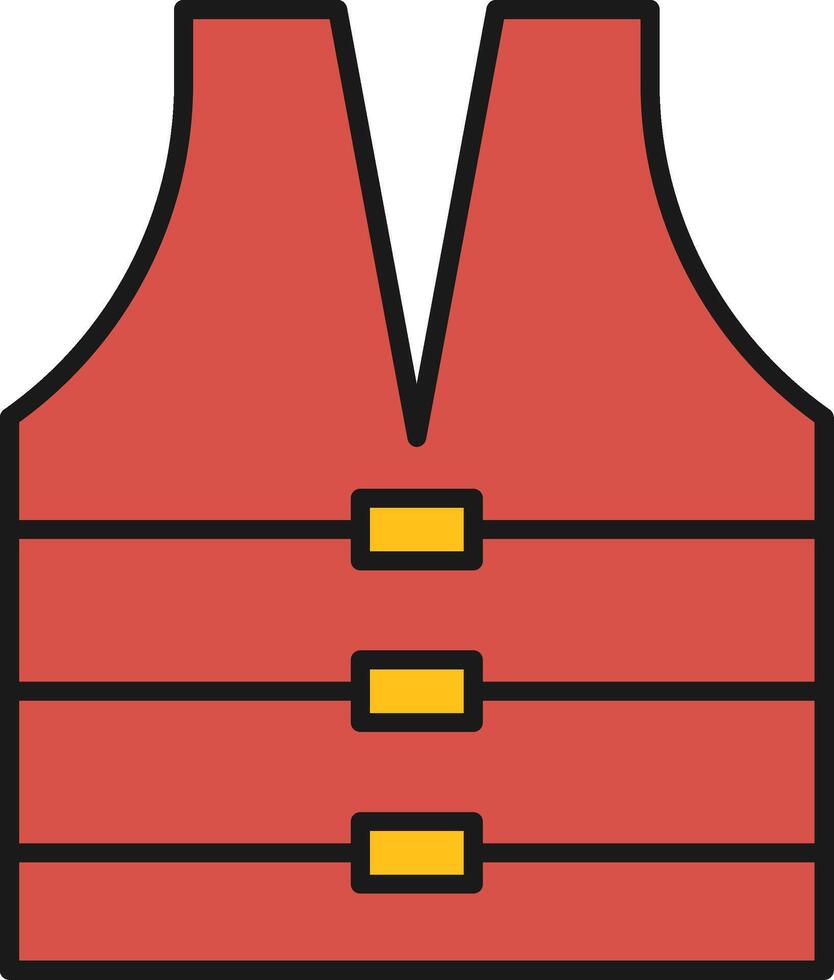 Life Jacket Line Filled Light Icon vector