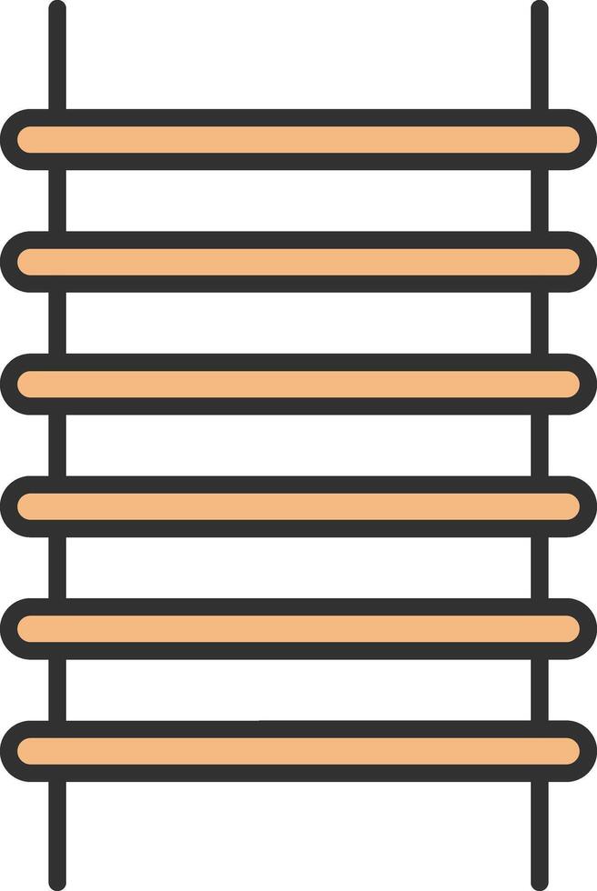 Step Ladder Line Filled Light Icon vector