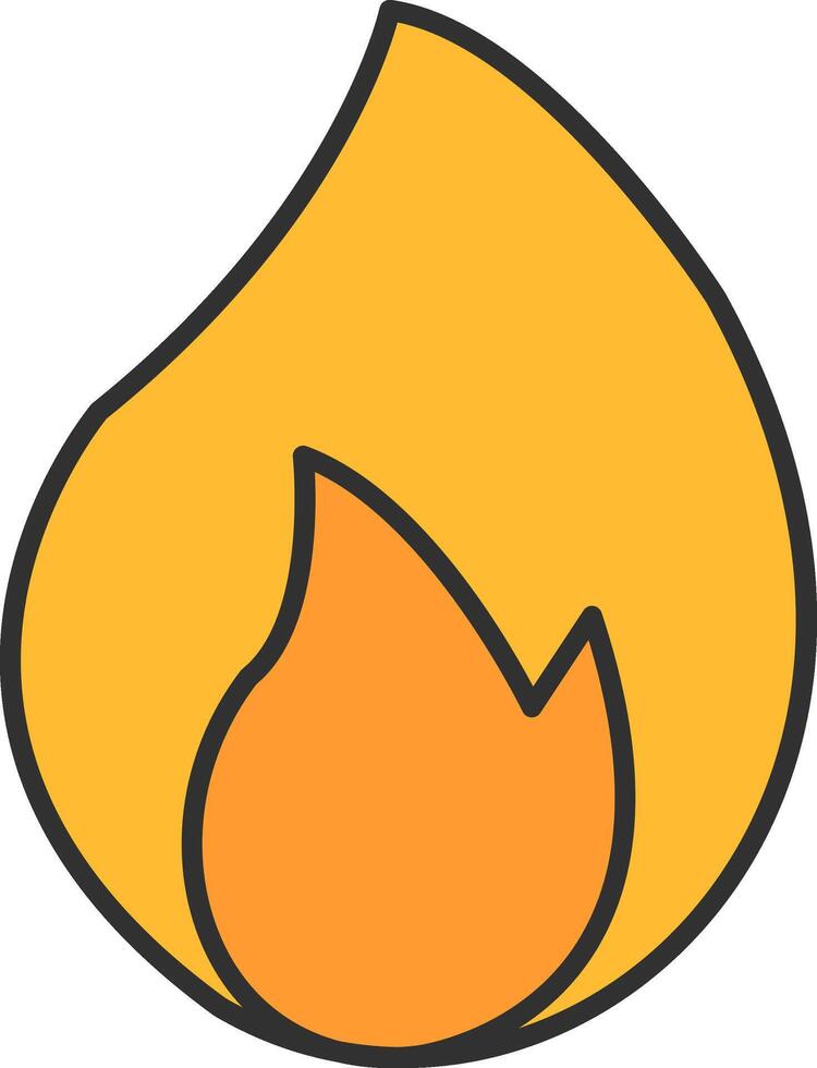 Burn Line Filled Light Icon vector