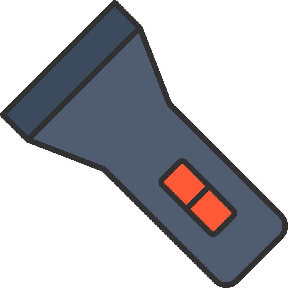 Torch Line Filled Light Icon vector