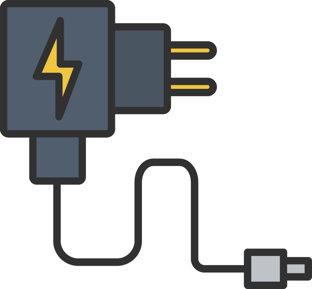 Charger Line Filled Light Icon vector