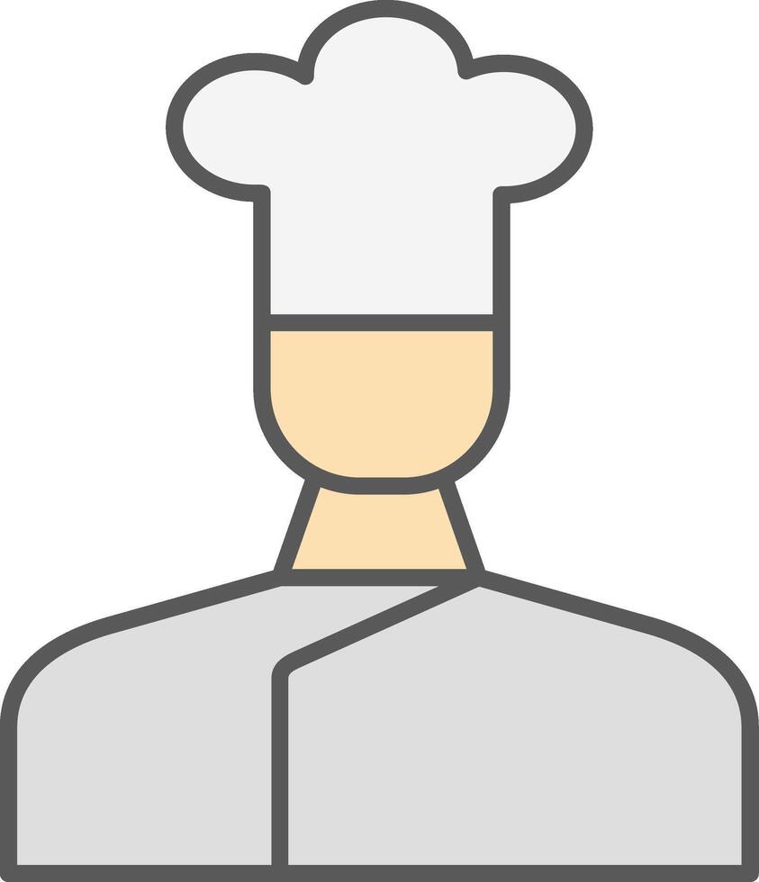 cocinero línea lleno ligero icono vector