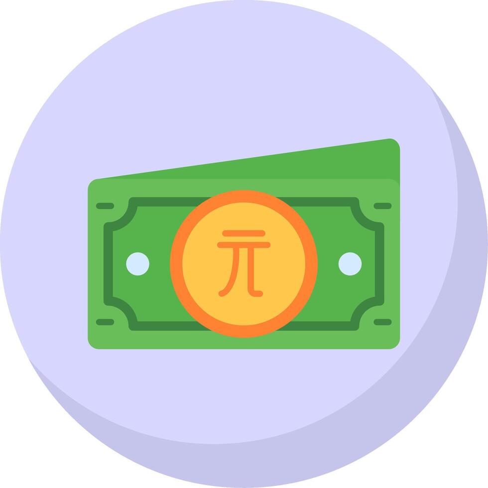 New taiwan dollar Glyph Flat Bubble Icon vector