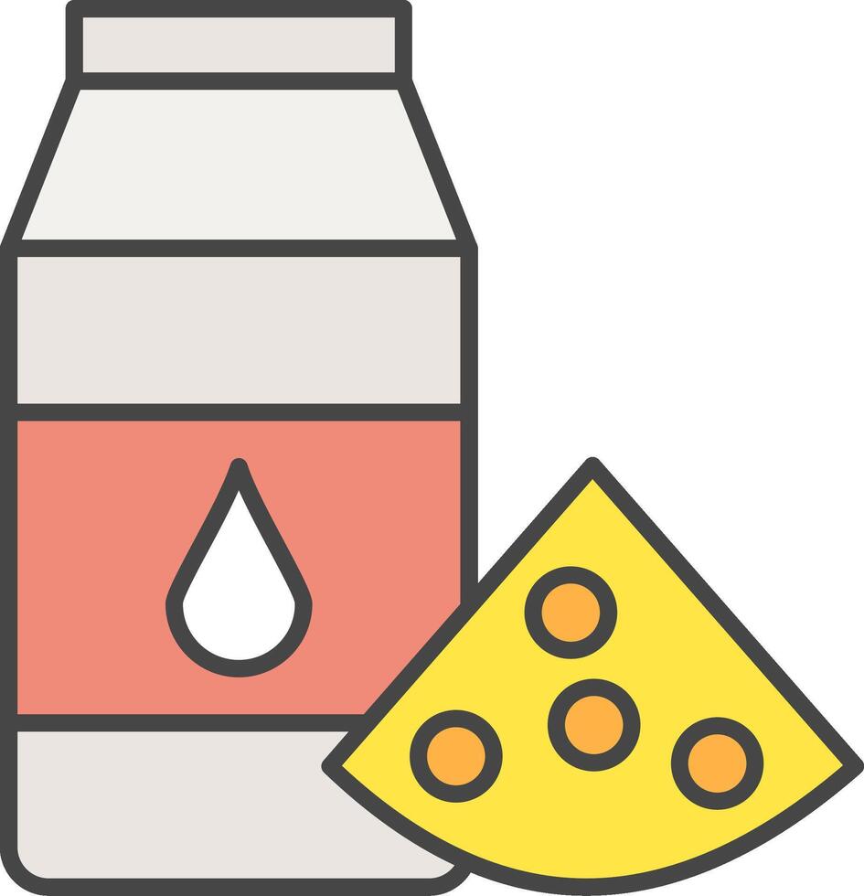 Dairy Products Line Filled Light Icon vector