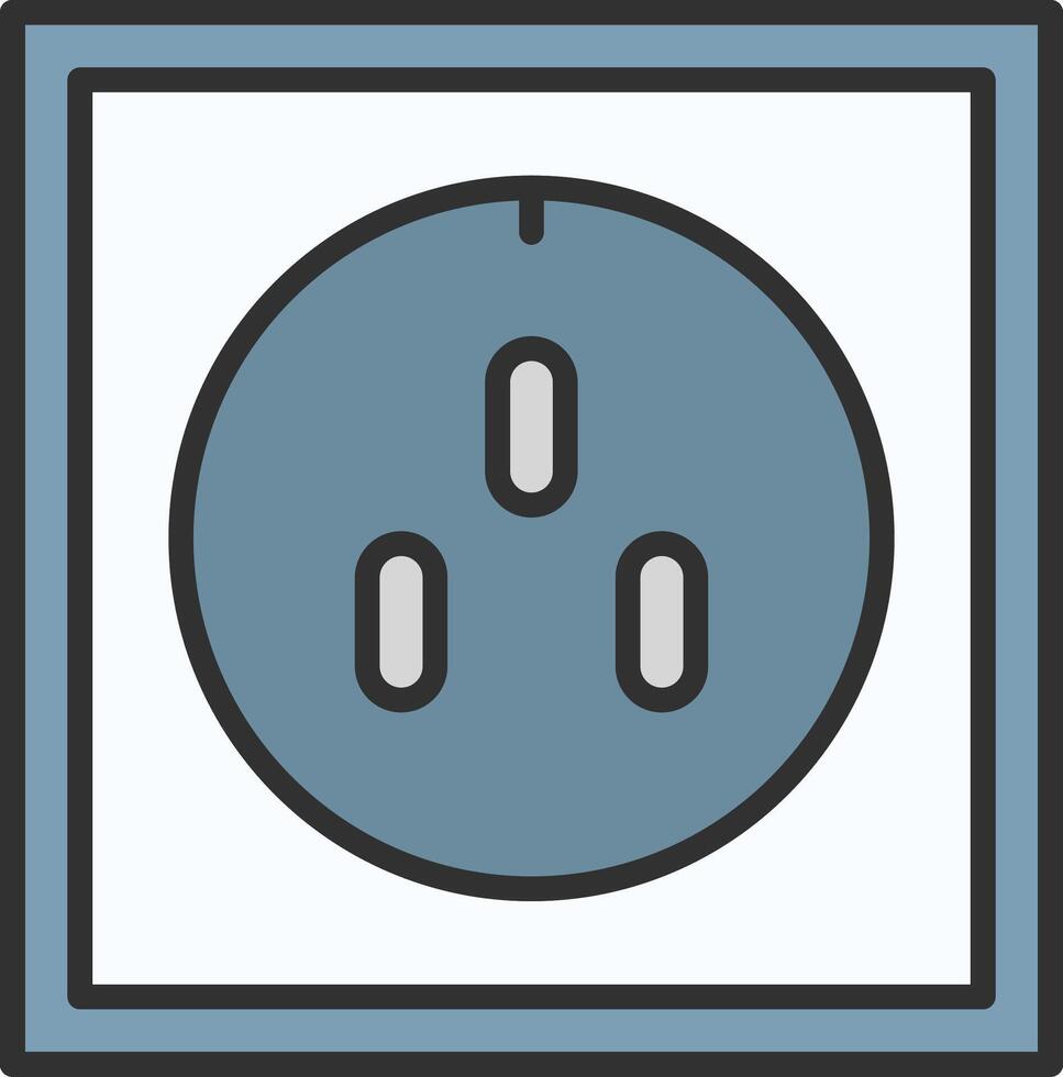 Socket Line Filled Light Icon vector