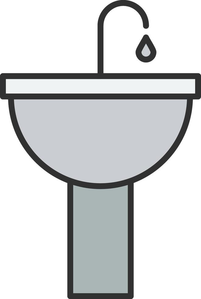 Sink Line Filled Light Icon vector