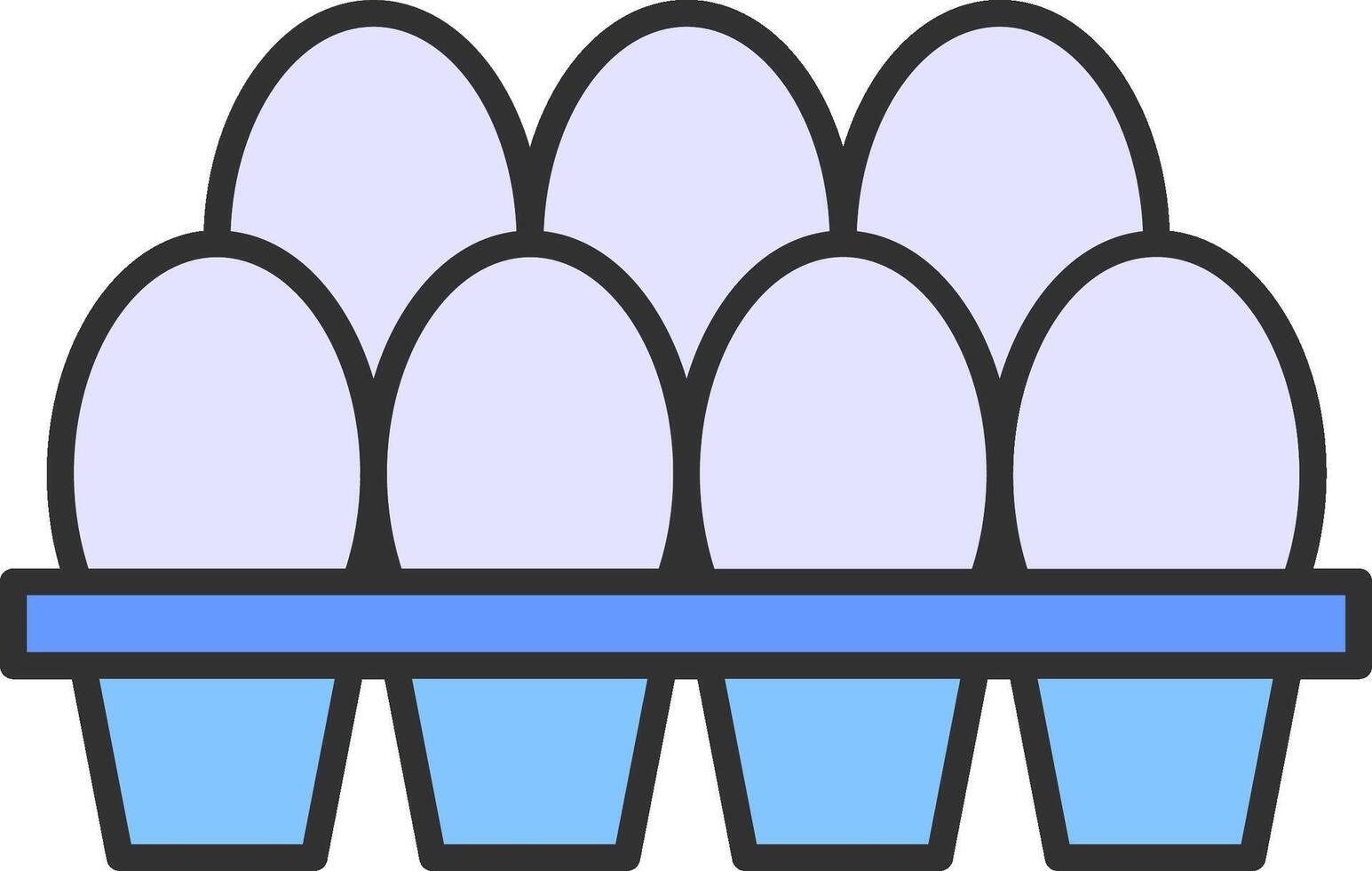 Egg Tray Line Filled Light Icon vector