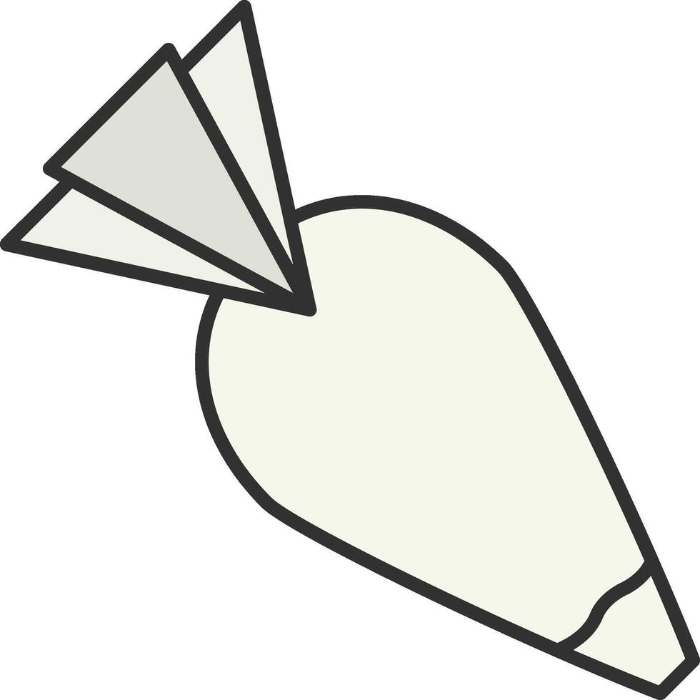 Pastelería bolso línea lleno ligero icono vector