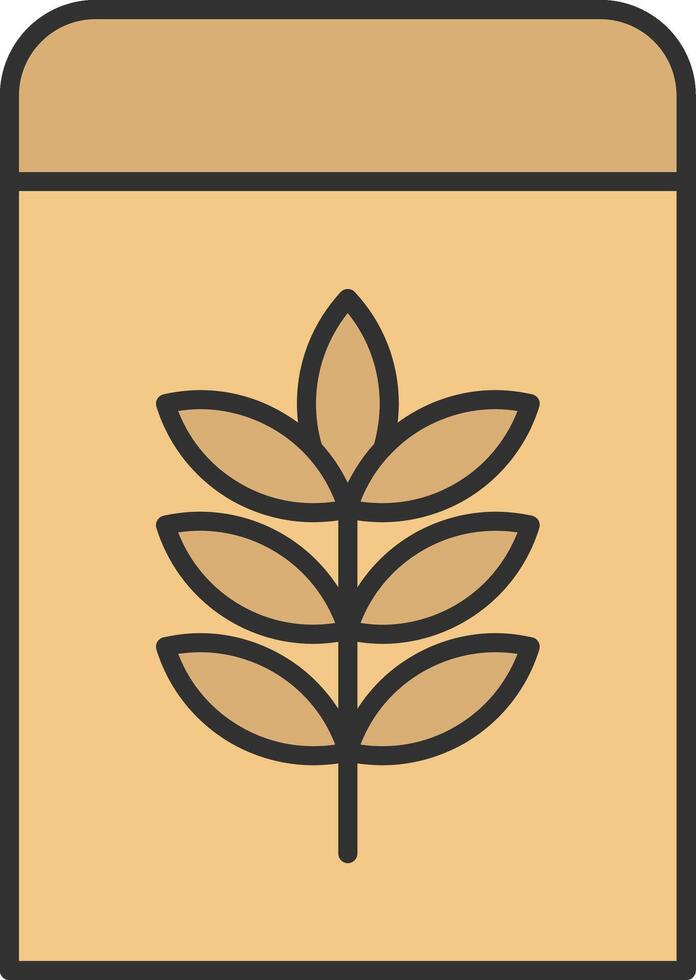Flour Line Filled Light Icon vector