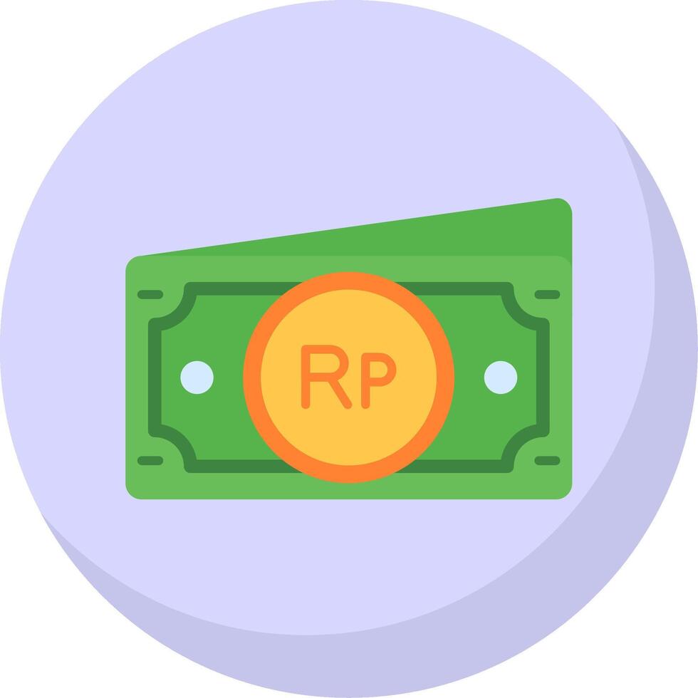Indonesian rupiah Glyph Flat Bubble Icon vector