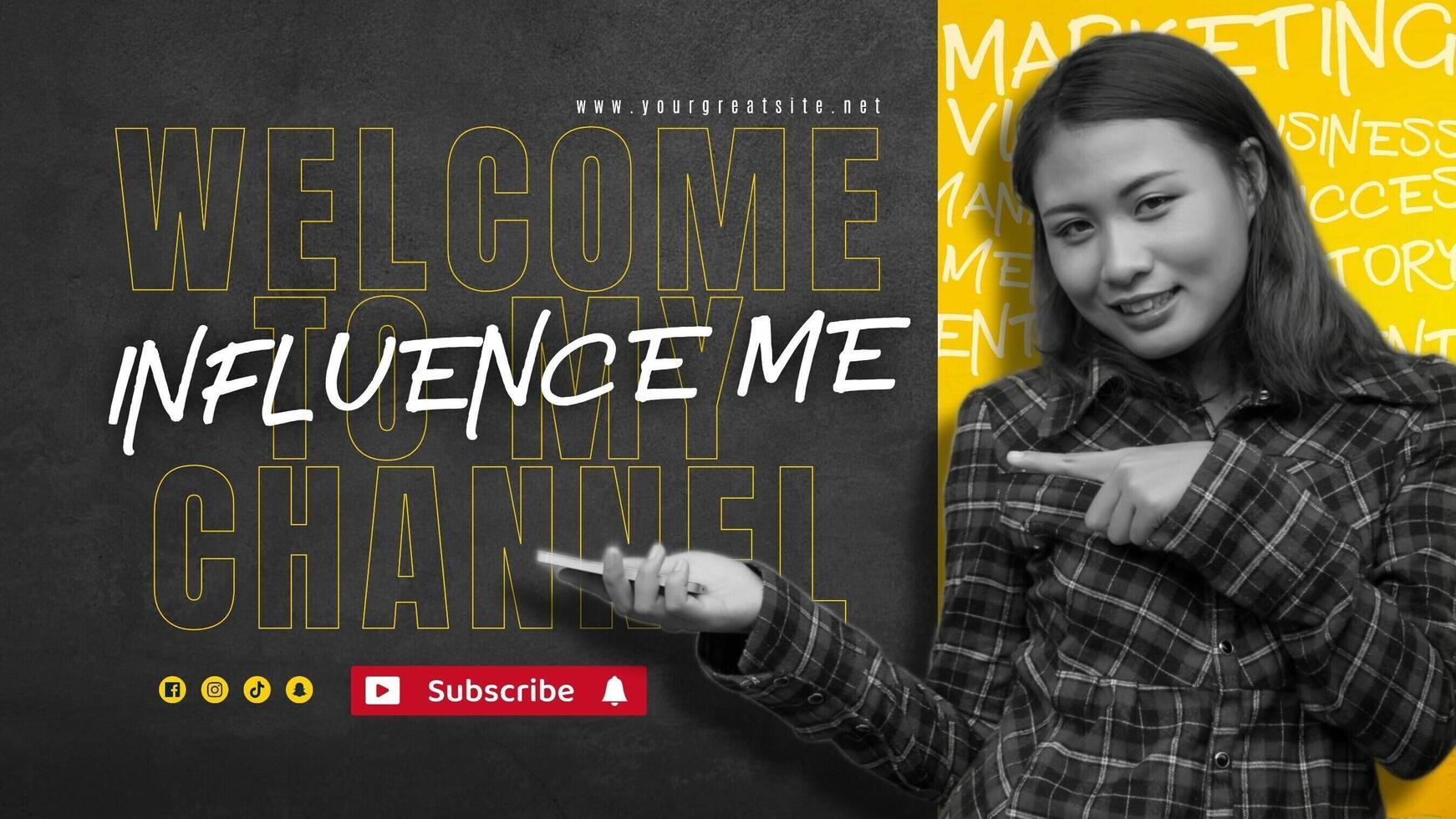 Welcome to My Influencer Channel Template for Youtube Banner