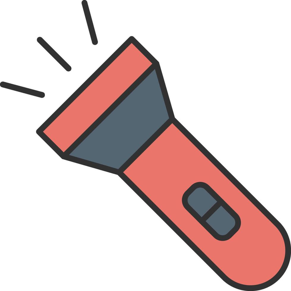 Torch Line Filled Light Icon vector
