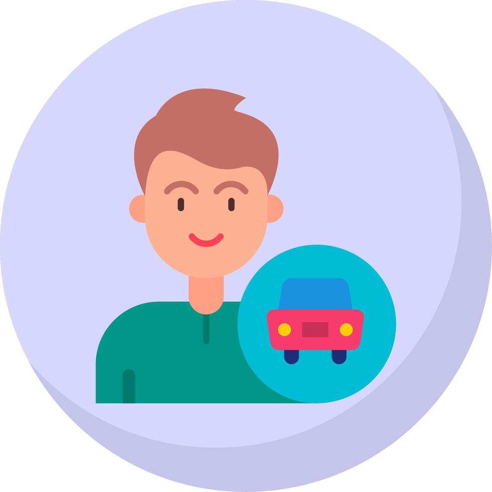 Car Glyph Flat Bubble Icon vector