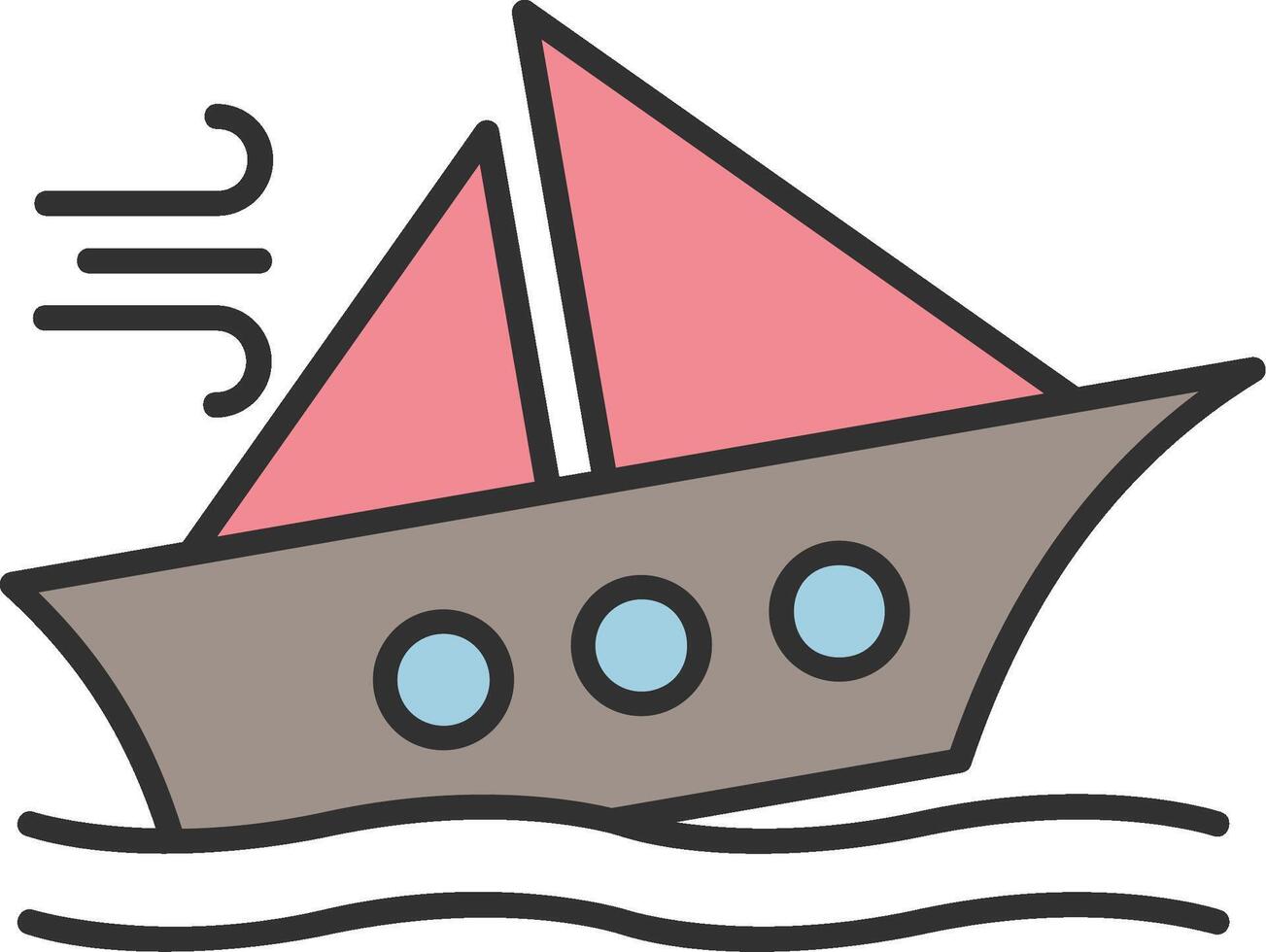 Shipwreck Line Filled Light Icon vector