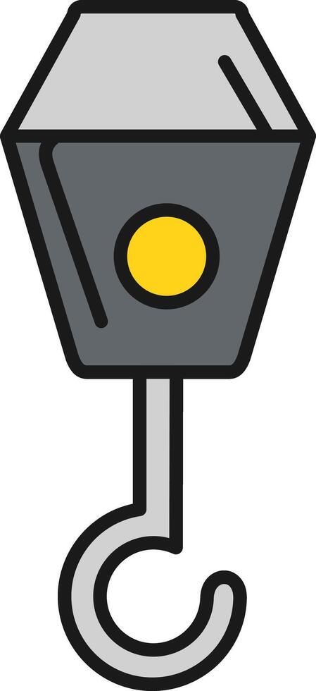 Hook Line Filled Light Icon vector