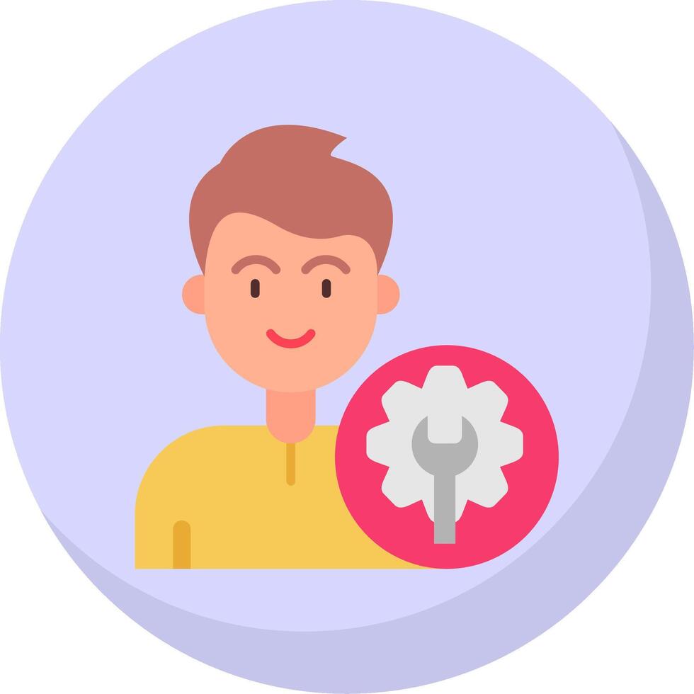 Maintenance Glyph Flat Bubble Icon vector