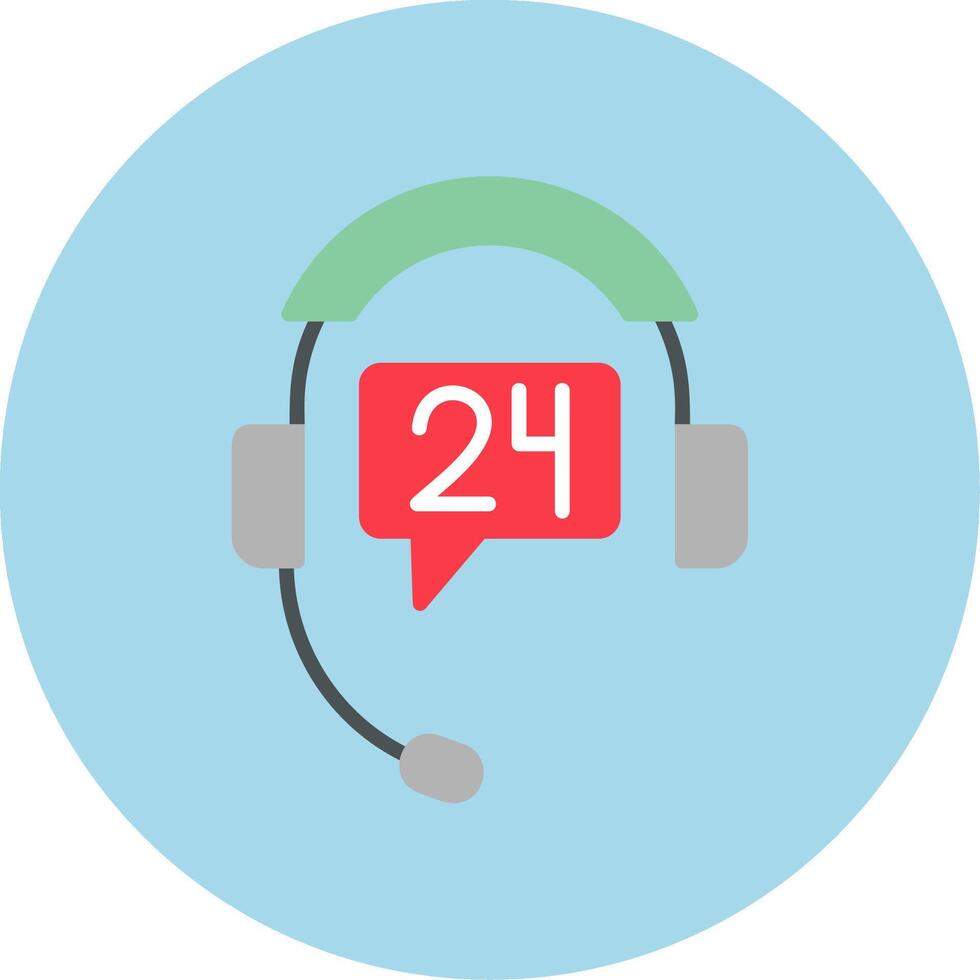 24 Hours Support Vector Icon