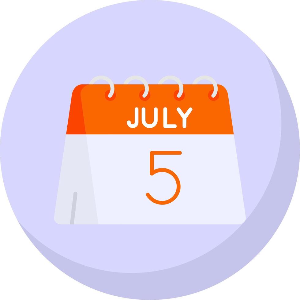 5th of July Glyph Flat Bubble Icon vector