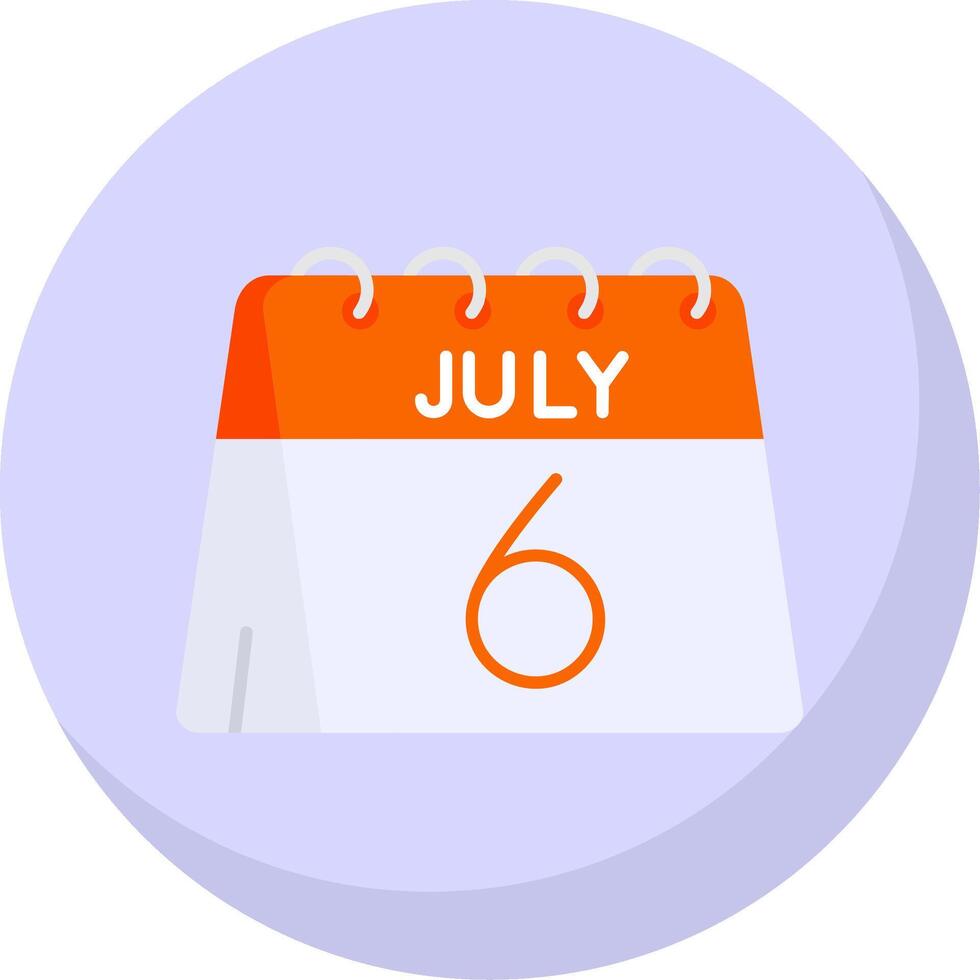 6th of July Glyph Flat Bubble Icon vector