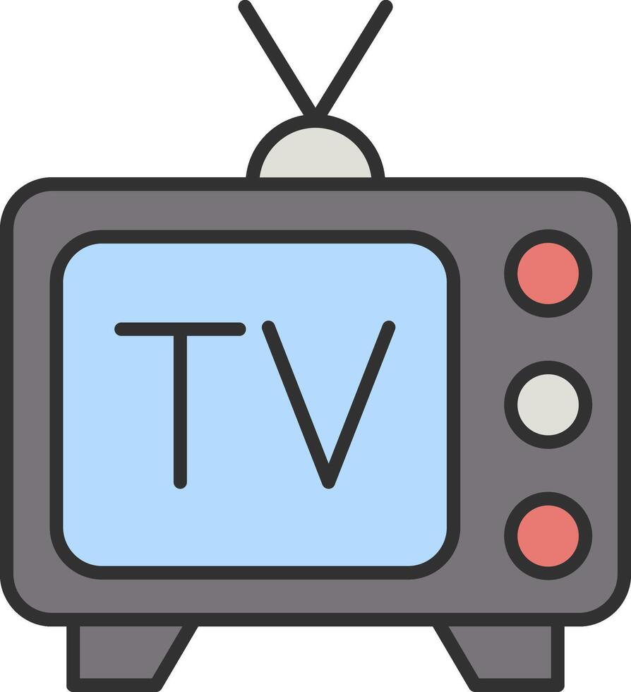 Tv Line Filled Light Icon vector