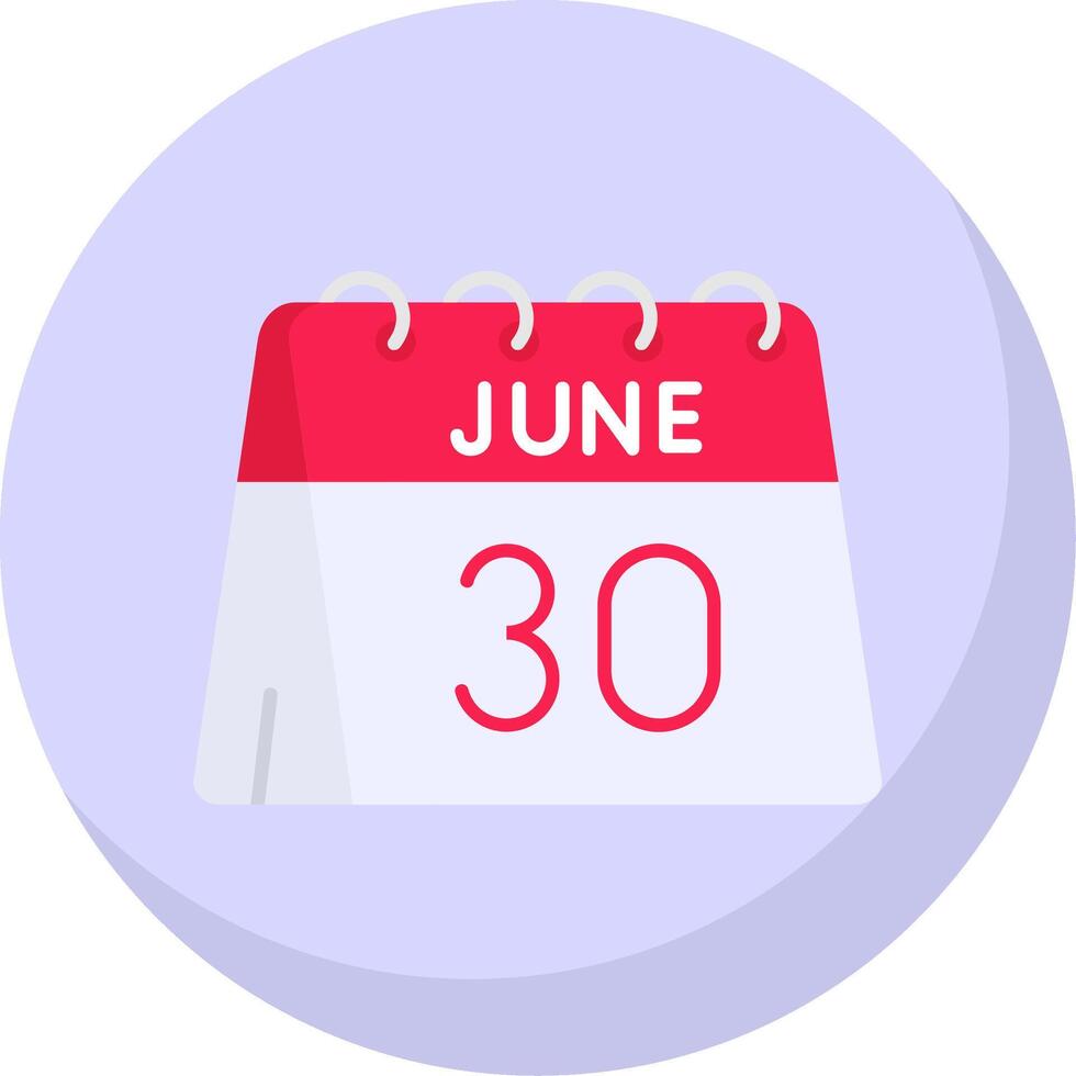 30th of June Glyph Flat Bubble Icon vector