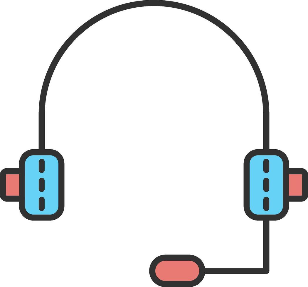 Headphone Line Filled Light Icon vector