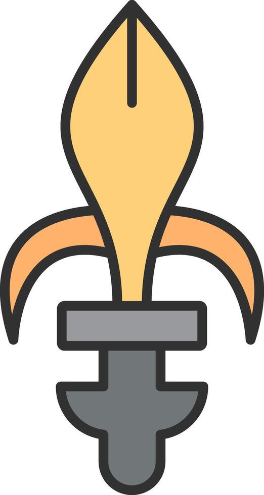 Fleur de lis Line Filled Light Icon vector