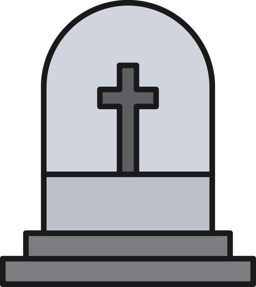 Grave Line Filled Light Icon vector