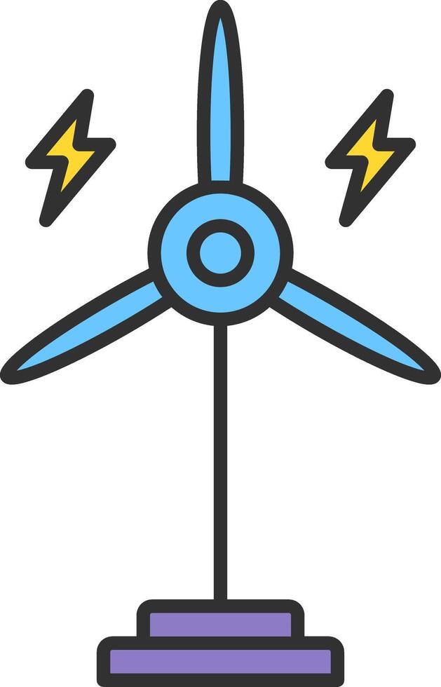 Eolic Turbine Line Filled Light Icon vector