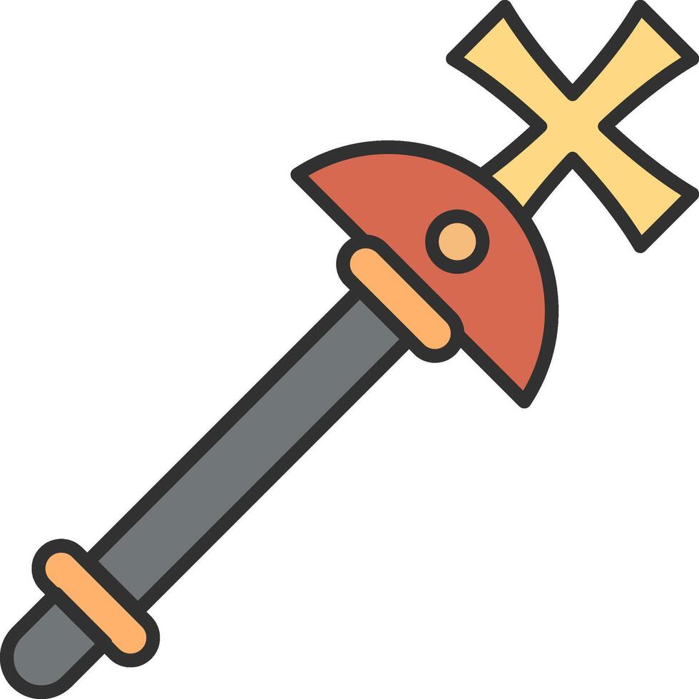 Scepter Line Filled Light Icon vector