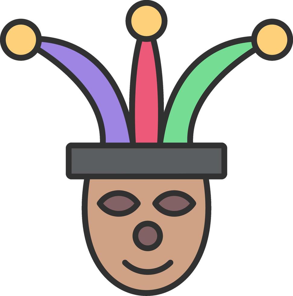 Jester Line Filled Light Icon vector