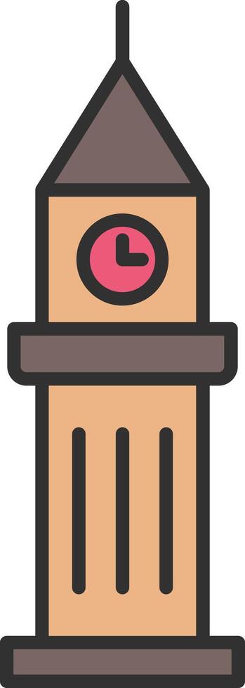 Tower Line Filled Light Icon vector