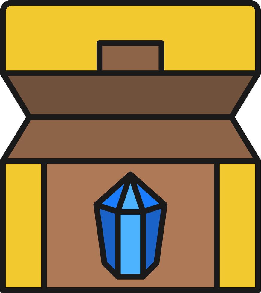 Treasure chest Line Filled Light Icon vector