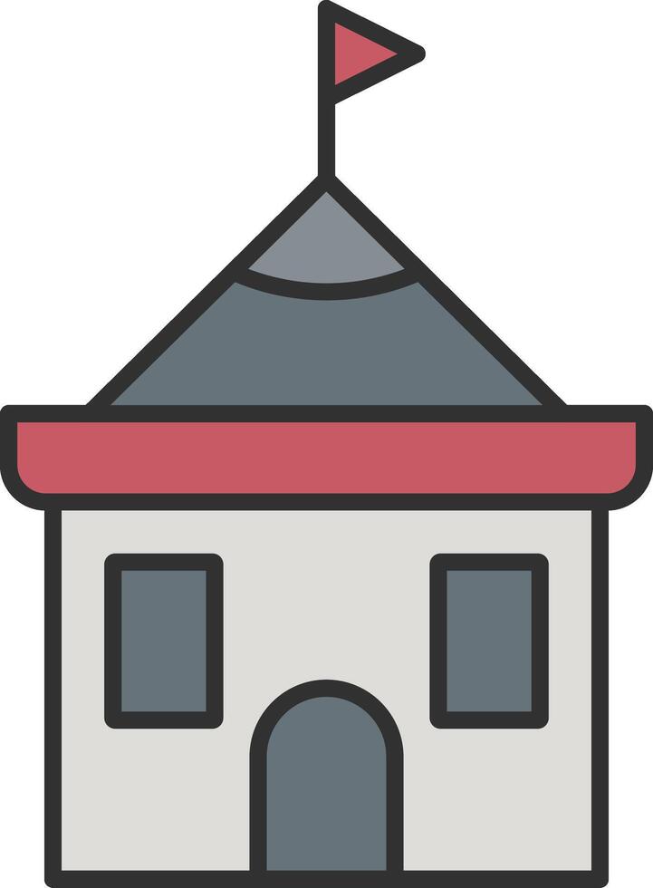 templo línea lleno ligero icono vector