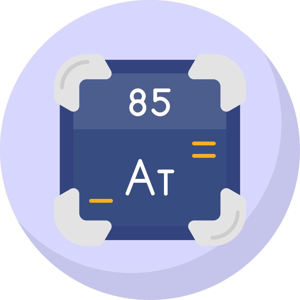 astatine glifo plano burbuja icono vector