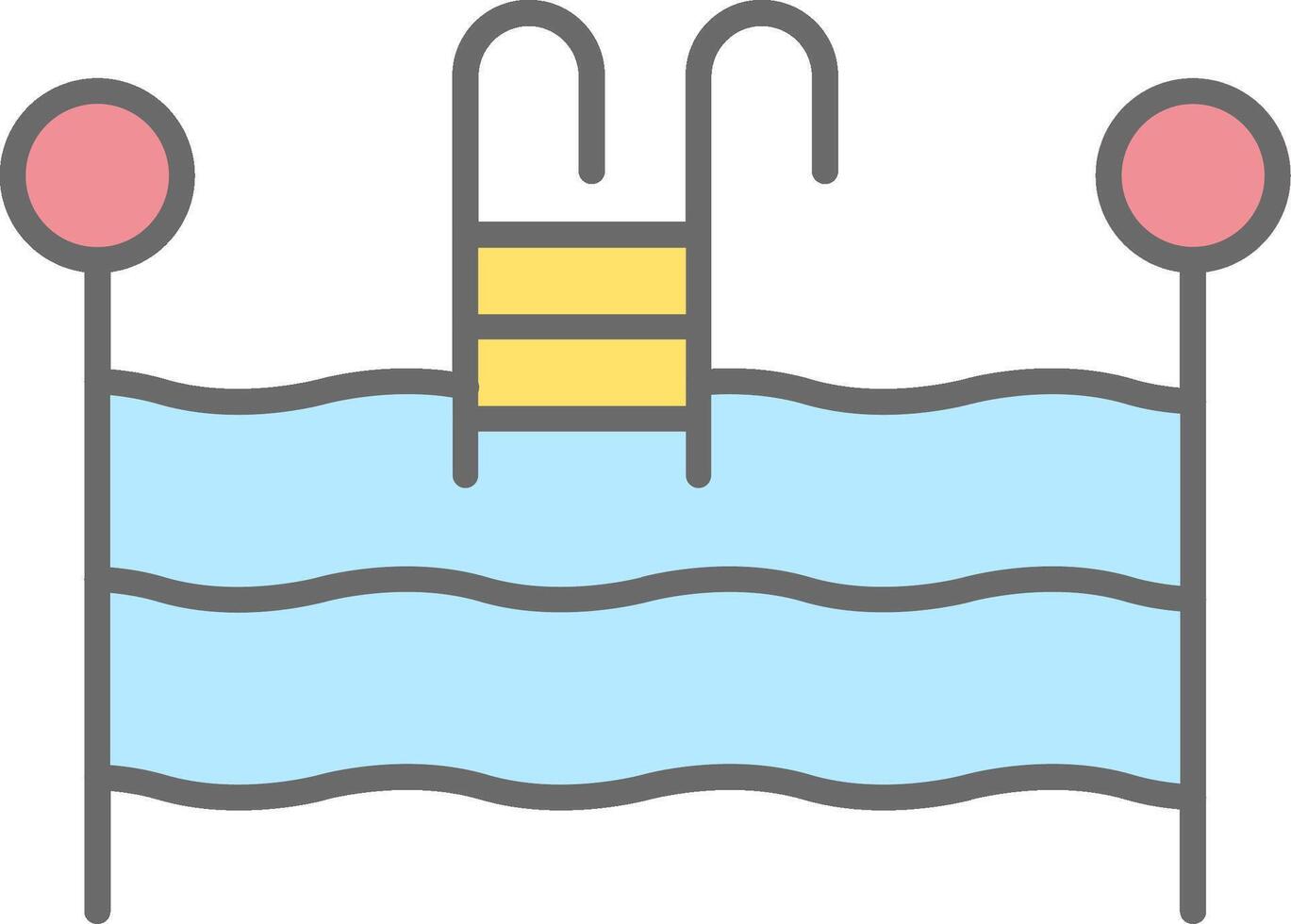 Swimming Pool Line Filled Light Icon vector