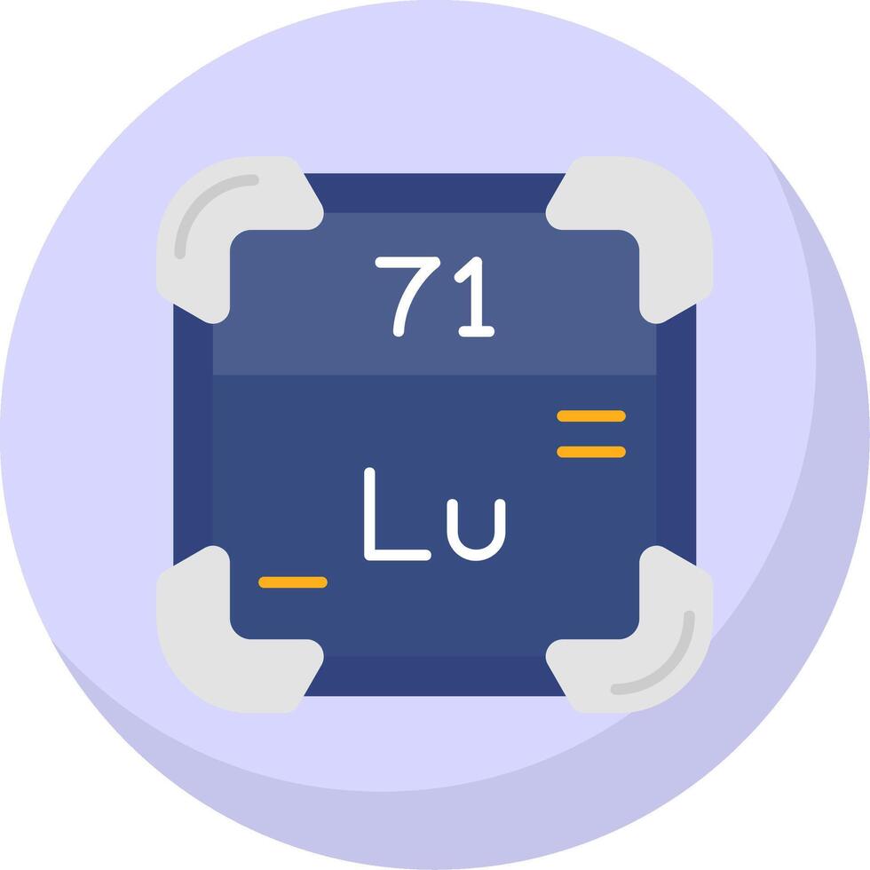 Lutetium Glyph Flat Bubble Icon vector