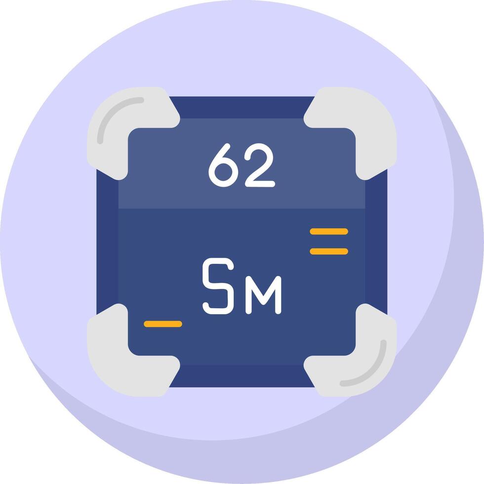 Samarium Glyph Flat Bubble Icon vector