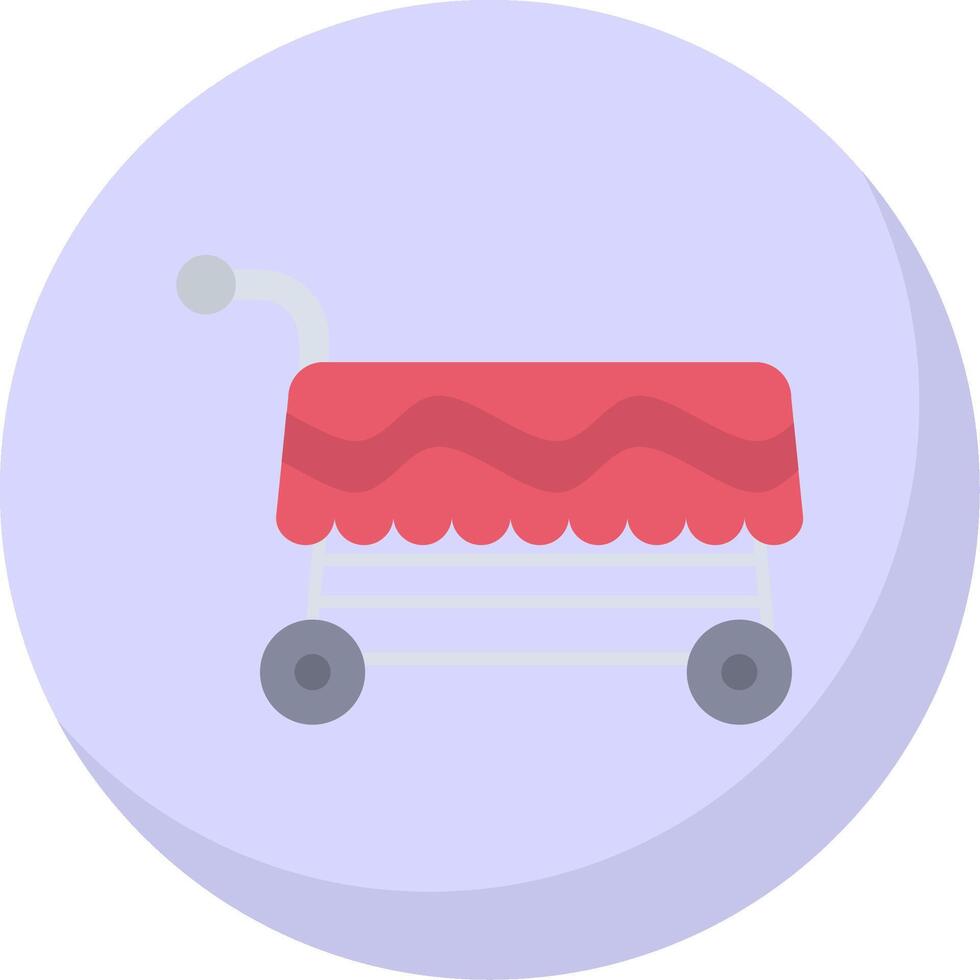 Cart Glyph Flat Bubble Icon vector