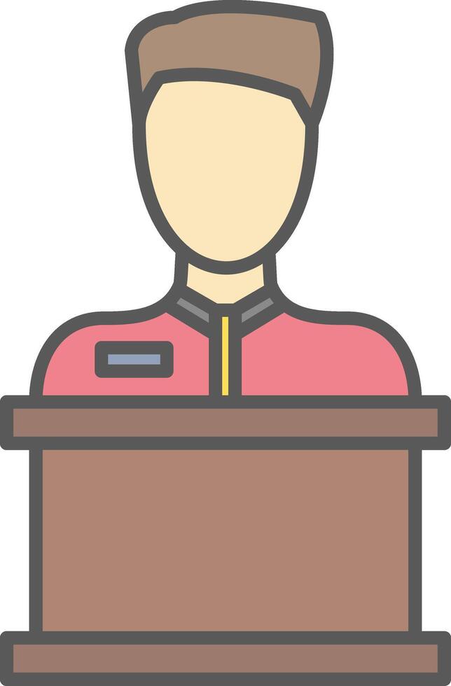 Reception Line Filled Light Icon vector